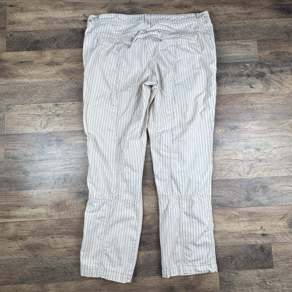 Anthropologie HEI HEI Women Beachwalk Trouser Pants Size 32 Cream Striped Casual - Picture 3 of 9